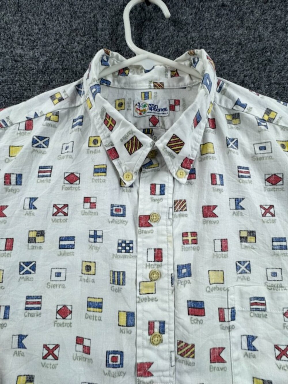 Reyn Spooner Nautical Flags Countries Pullover 2XL Button-Down Short Sleeve Men - Picture 2 of 16